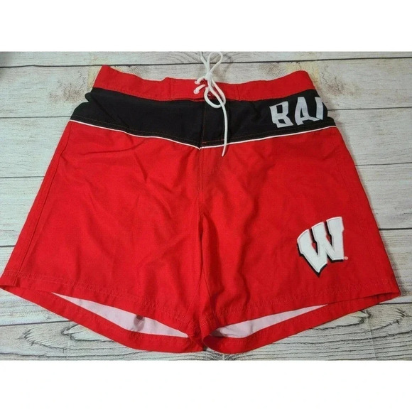 G-III Sports Carl Banks University of Wisconsin Badgers Men's Swim Shorts Large - Picture 1 of 5